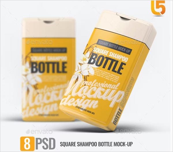 Square Shampoo Bottle Mock-Up Square Shampoo Bottle Mock-Up