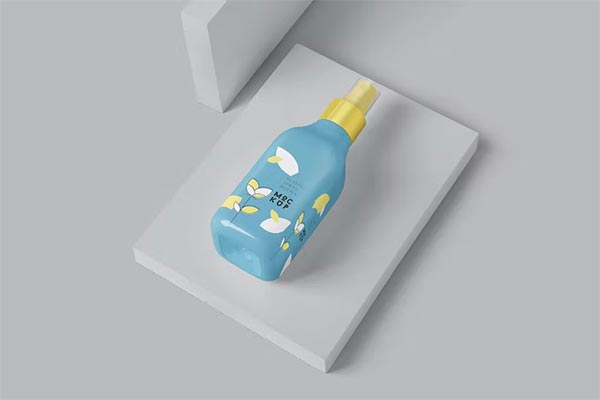 Glossy Plastic Spray Bottle Mockups