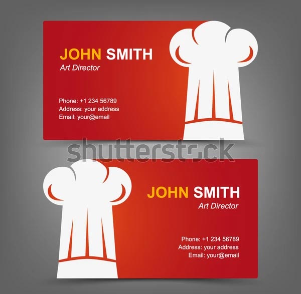 Chef Restaurant Business Card Vector Template