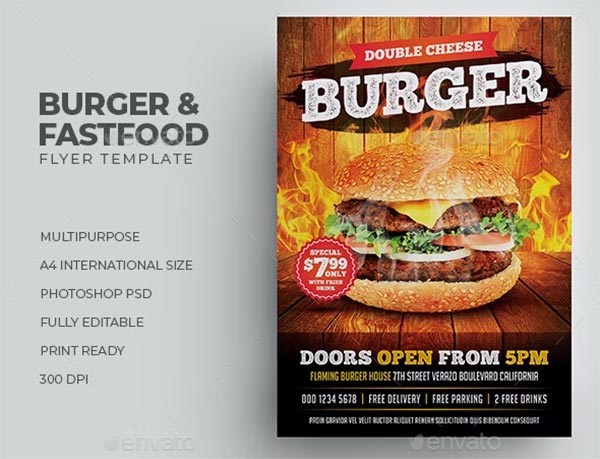 Burger Restaurant Flyer Design