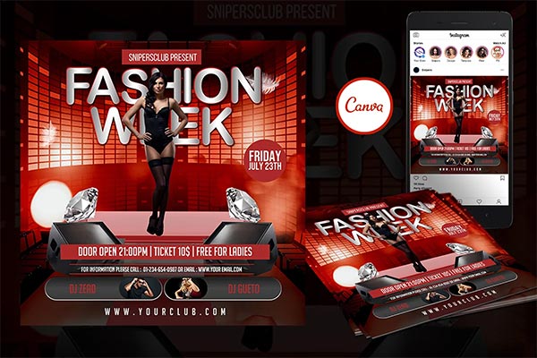 Fashion Week Flyer Canva Templates