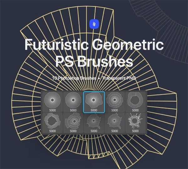 Futuristic Geometric Photoshop Brushes Set