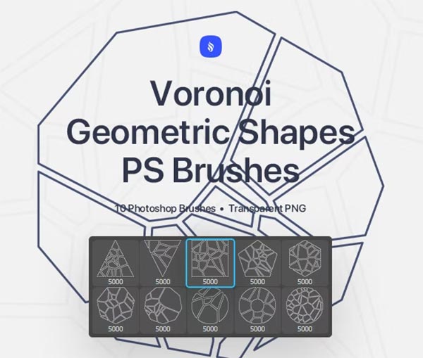 Voronoi Geometric Shapes Photoshop Brushes