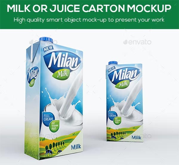 Milk or Juice Carton Mockup