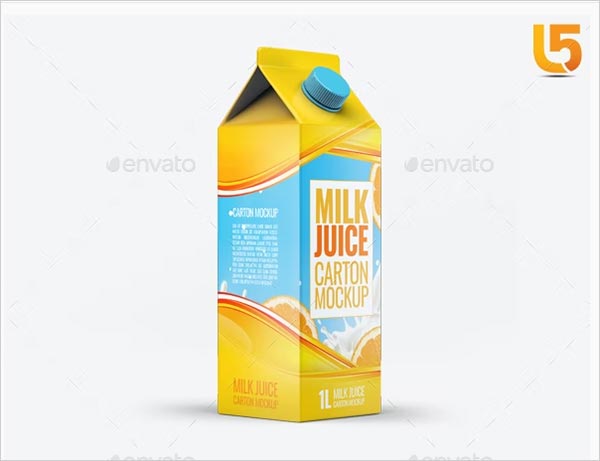 Milk or Juice Carton Mock-Up Template