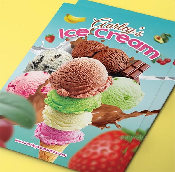 Ice Cream Menu Flyer Restaurant Design