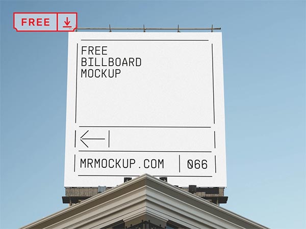 Free Vertical Banner on Building Mockup