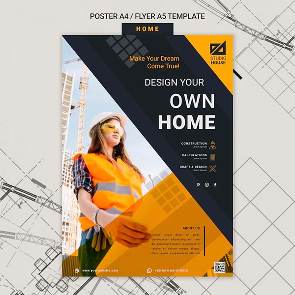Free PSD Construction Flyer Template