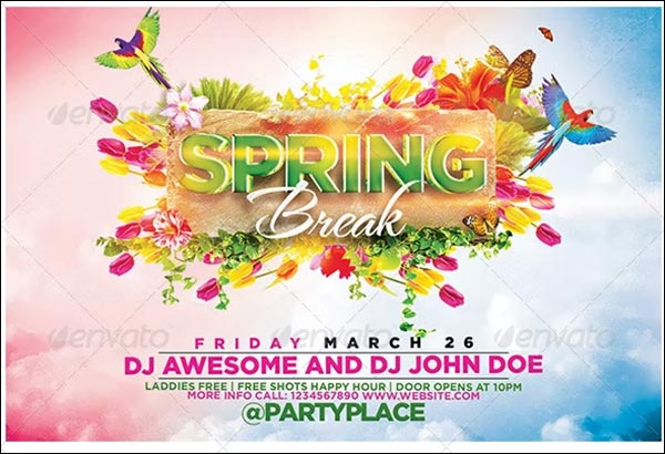 The Spring Break Flyer Template