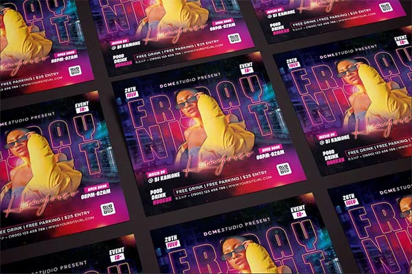 Friday Night Club Flyer Design