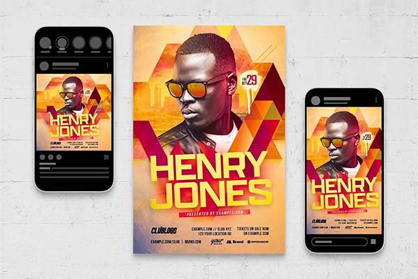Geometric Nightclub Event DJ Flyer Template