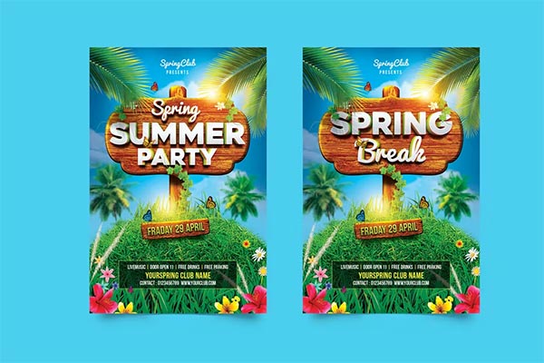 Fully Editable Spring Break Flyer