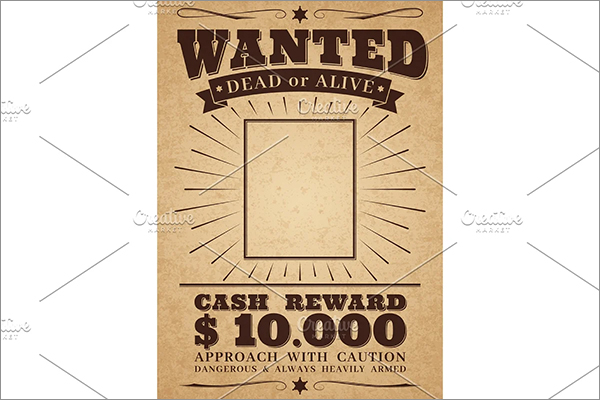Wanted Vintage Western Poster Template