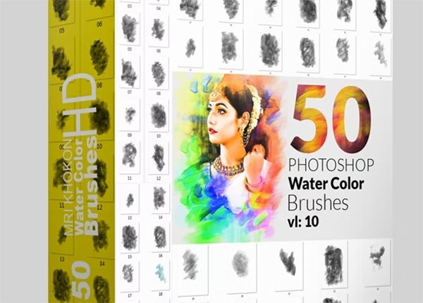 Hi-Res Watercolor Photoshop Brushes Design