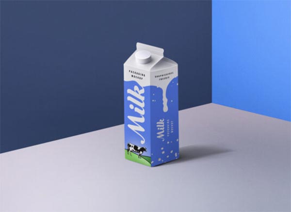 Free Milk Carton PSD Mockup Template