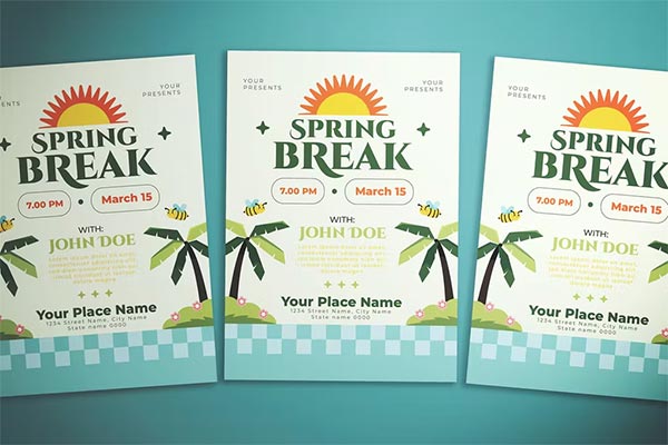 Spring Break Ai & PSD Flyer