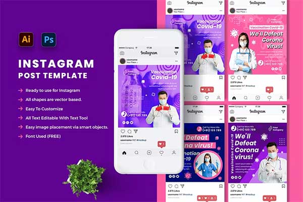 Vaccination Covid-19 PSD Template