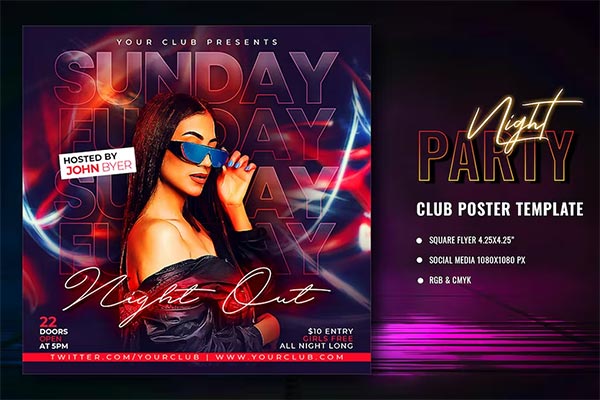 Sunday Night Club Flyer Template