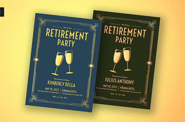 Elegant Retirement Party Invitation