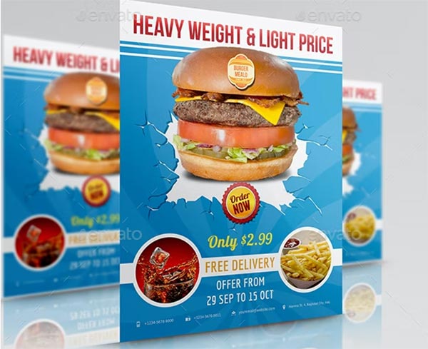 Burger Restaurant Flyer PSD Template