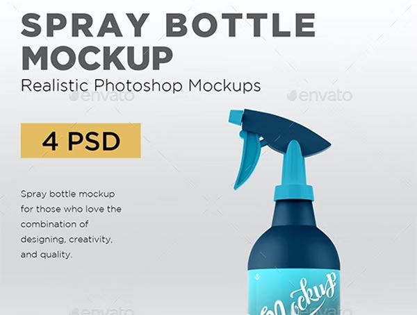 Plastic Spray Bottle PSD Mockup