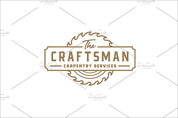 Vintage Craftsman Carpentry Logo
