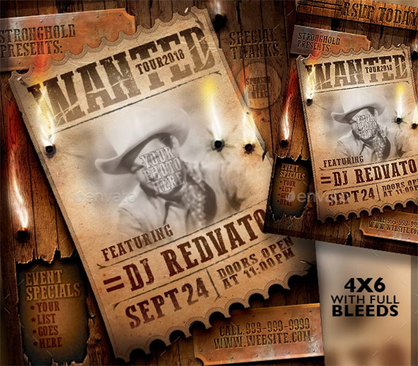 Vintage Wanted Poster and Flyer Template