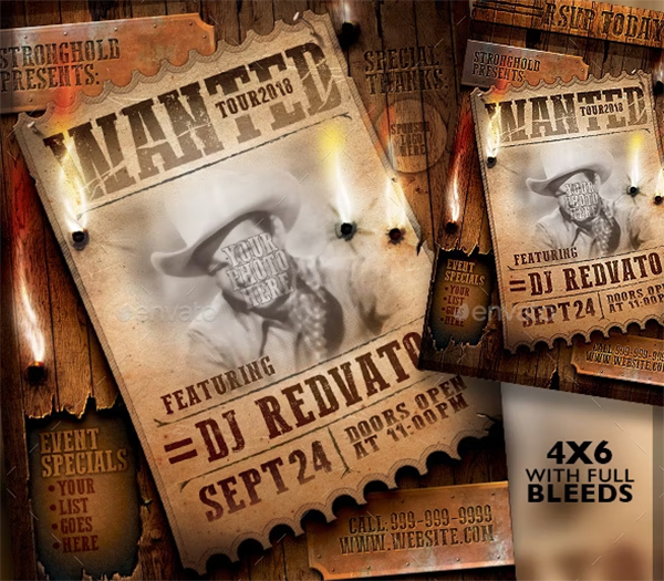 Vintage Wanted Poster and Flyer Template Vintage Wanted Poster and Flyer Template