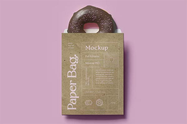 Bag And Donut Mockup