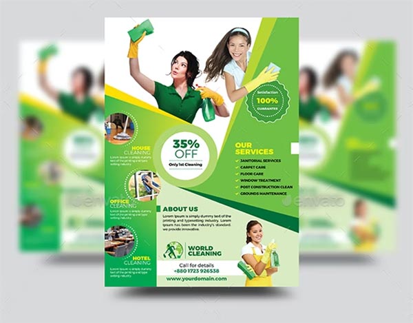 Cleaning Service Flyer PSD Template
