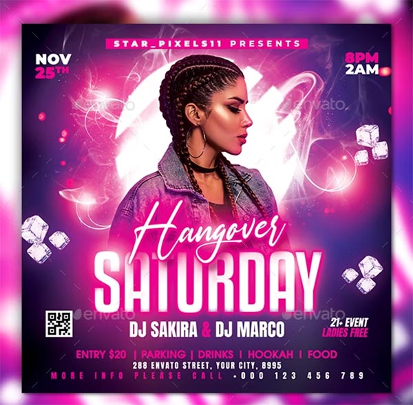 Saturday Night Club Flyer Template