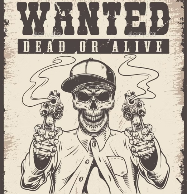 Wanted Vintage Poster Template Design
