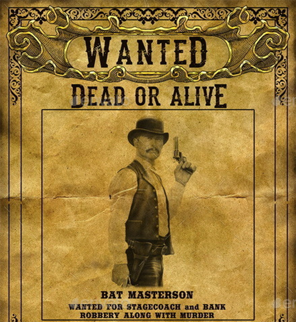 Wild West Wanted Poster PSD Template Wild West Wanted Poster PSD Template