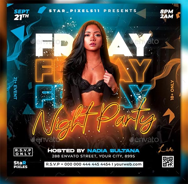 Best Night Club Friday Flyer Template