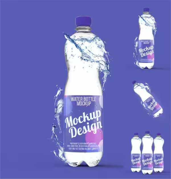 Free Water Bottle Mockup Template