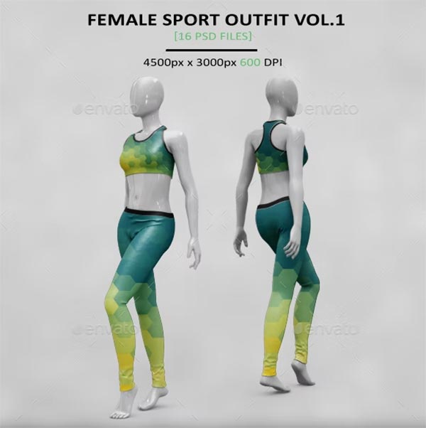 Female Sport Outfit PSD MockUp Design