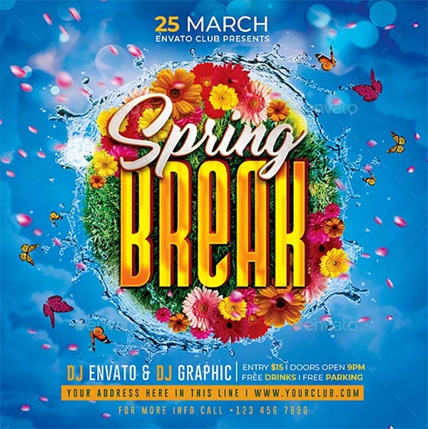 Spring Break Flyer Print Designs