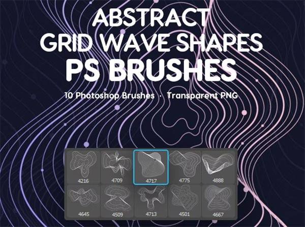Grid Wave Shapes Photoshop Brushes
