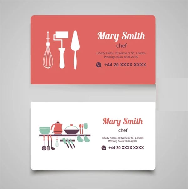 Chef Cook Business Card Design Template
