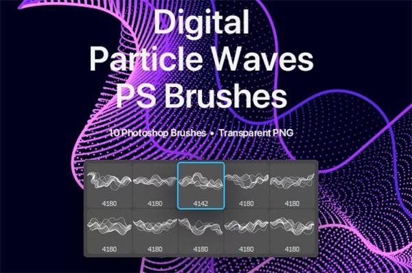 Digital Particle Waves PSD Brushes