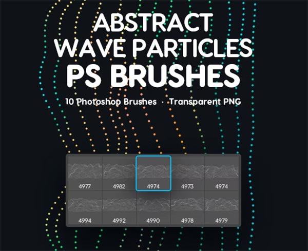 Abstract Wave Particles Photoshop Brushes