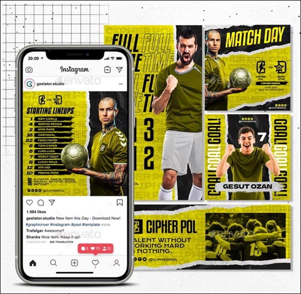 Soccer Social Media Pack Template