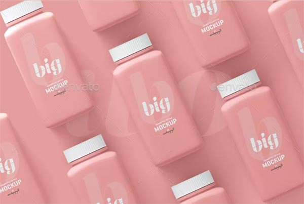 Long Square Pill Bottle Mockup Long Square Pill Bottle Mockup