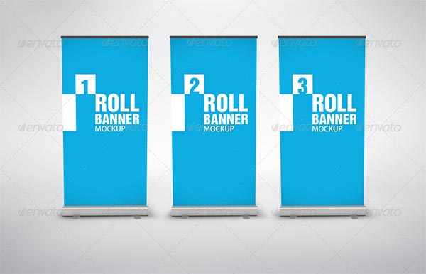 Roll Up Banner Mockup Design Template