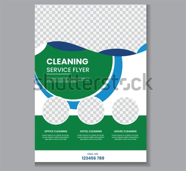 Professional Cleaning Services Vector Flyer Template