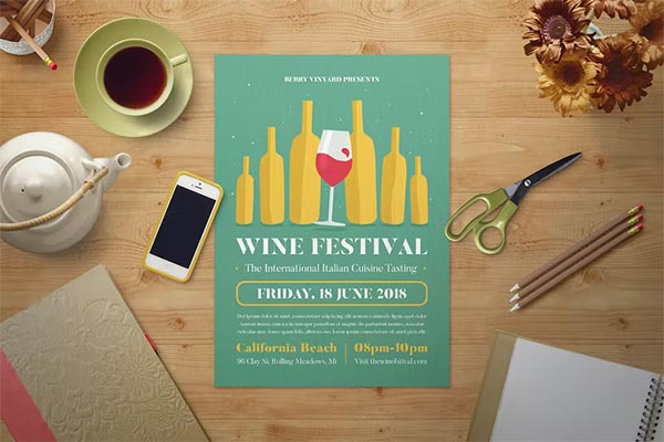 Wine Festival Flyer Template