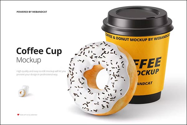 Donut and Coffee Cup Mockup