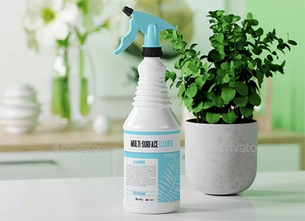 Cleaner Spray Bottle Mockup