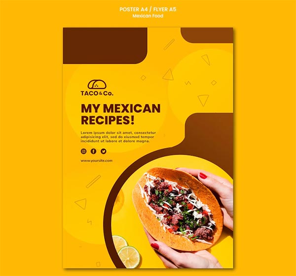 Free PSD Mexican Restaurant Menu Flyer Template