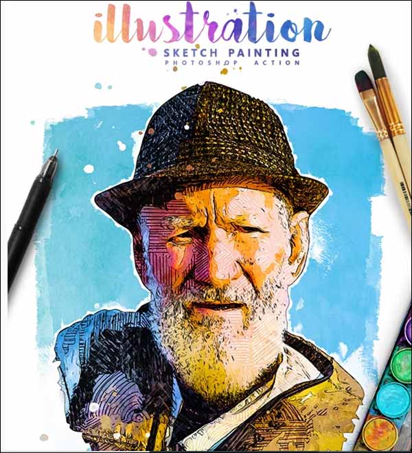 Illustration Sketch Painting Photoshop Actions